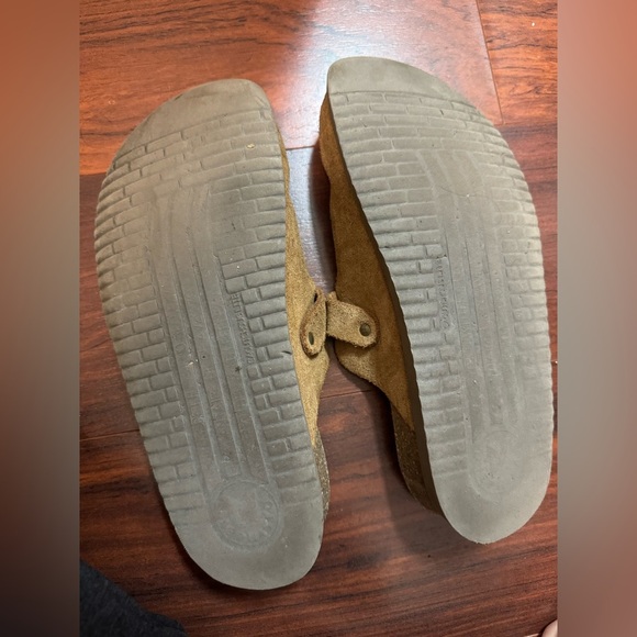 Brown Suede Buckle Clogs - Picture 6 of 7